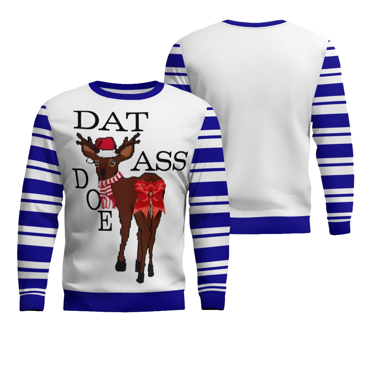 Dat Ass Doe Ugly Christmas Sweater Blue – Moonbestprint