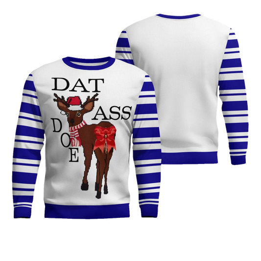 Dat Ass Doe Ugly Christmas Sweater Blue – Moonbestprint