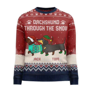 Dachshund Through The Snow Ugly Sweater – Moonbestprint