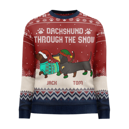 Dachshund Through The Snow Ugly Sweater – Moonbestprint