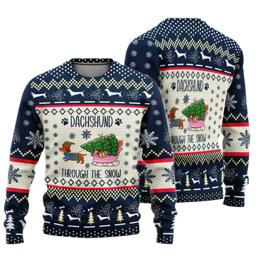 Dachshund Through The Snow Christmas Ugly Sweater 2025 – Moonbestprint