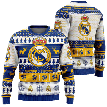 Custom Name Real Madrid Football Club Ugly Christmas Sweater 2025 – Moonbestprint
