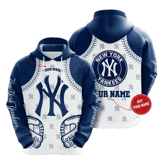 Custom Name New York Team Yankees 3D MLB All Over Print Hoodie -Moonbestprint