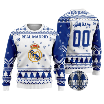 Custom Name And Number Real Madrid Ugly Christmas Sweater 2025 – Moonbestprint