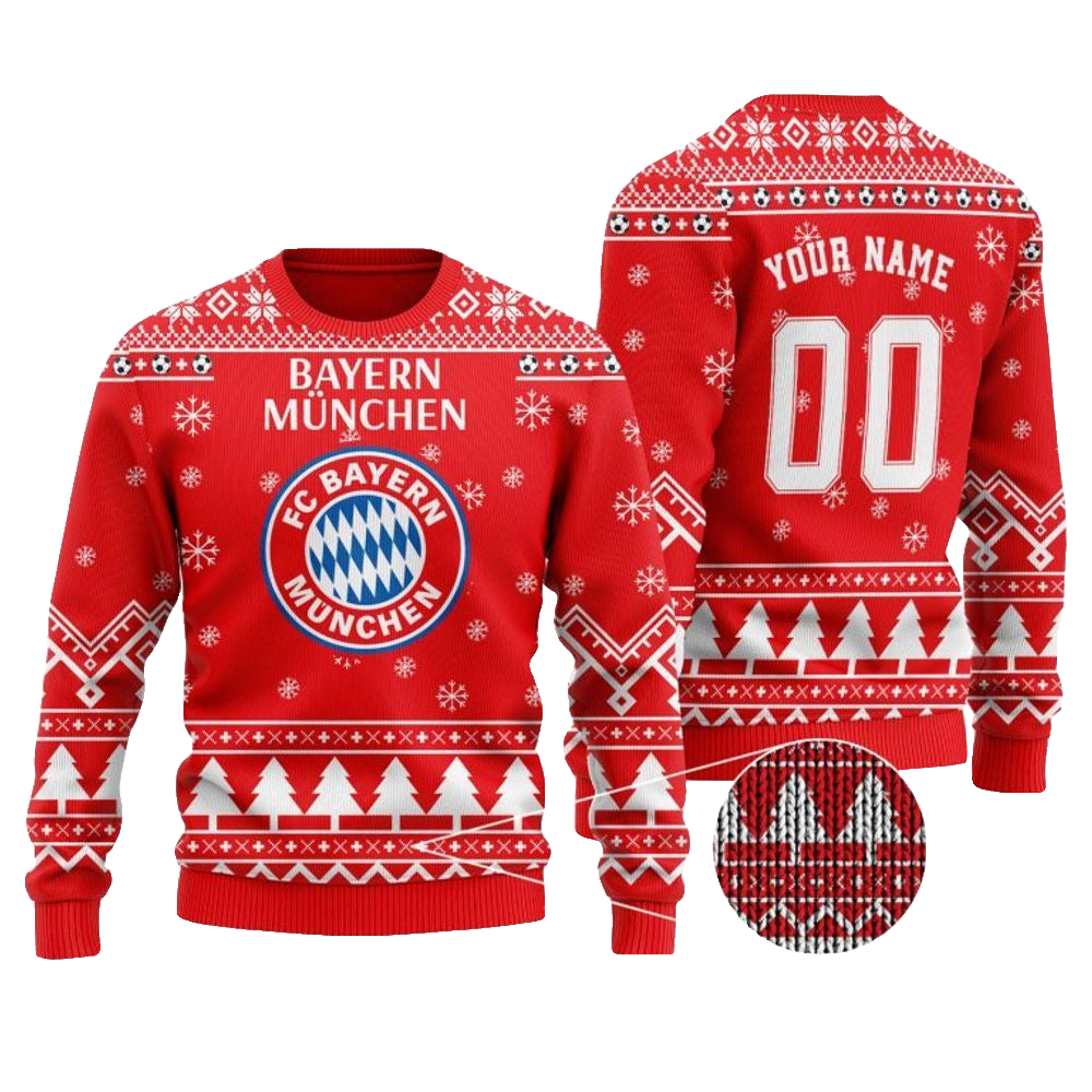 Custom Name & Number Bayern Munich Ugly Christmas Sweater 2025 – Moonbestprint