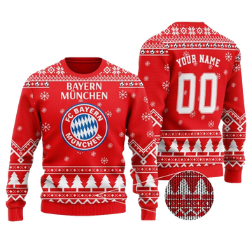 Custom Name & Number Bayern Munich Ugly Christmas Sweater 2025 – Moonbestprint