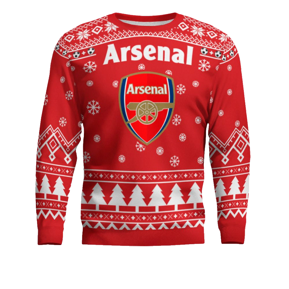 Custom Name & Number Arsenal Football Club Ugly Christmas Sweater 2025 – Moonbestprint