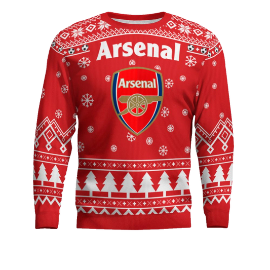Custom Name & Number Arsenal Football Club Ugly Christmas Sweater 2025 – Moonbestprint