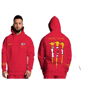 Custom Kansas City Chiefs Monster Energy Graphic Hoodie Unisex Fan Gift - Moonbestprint