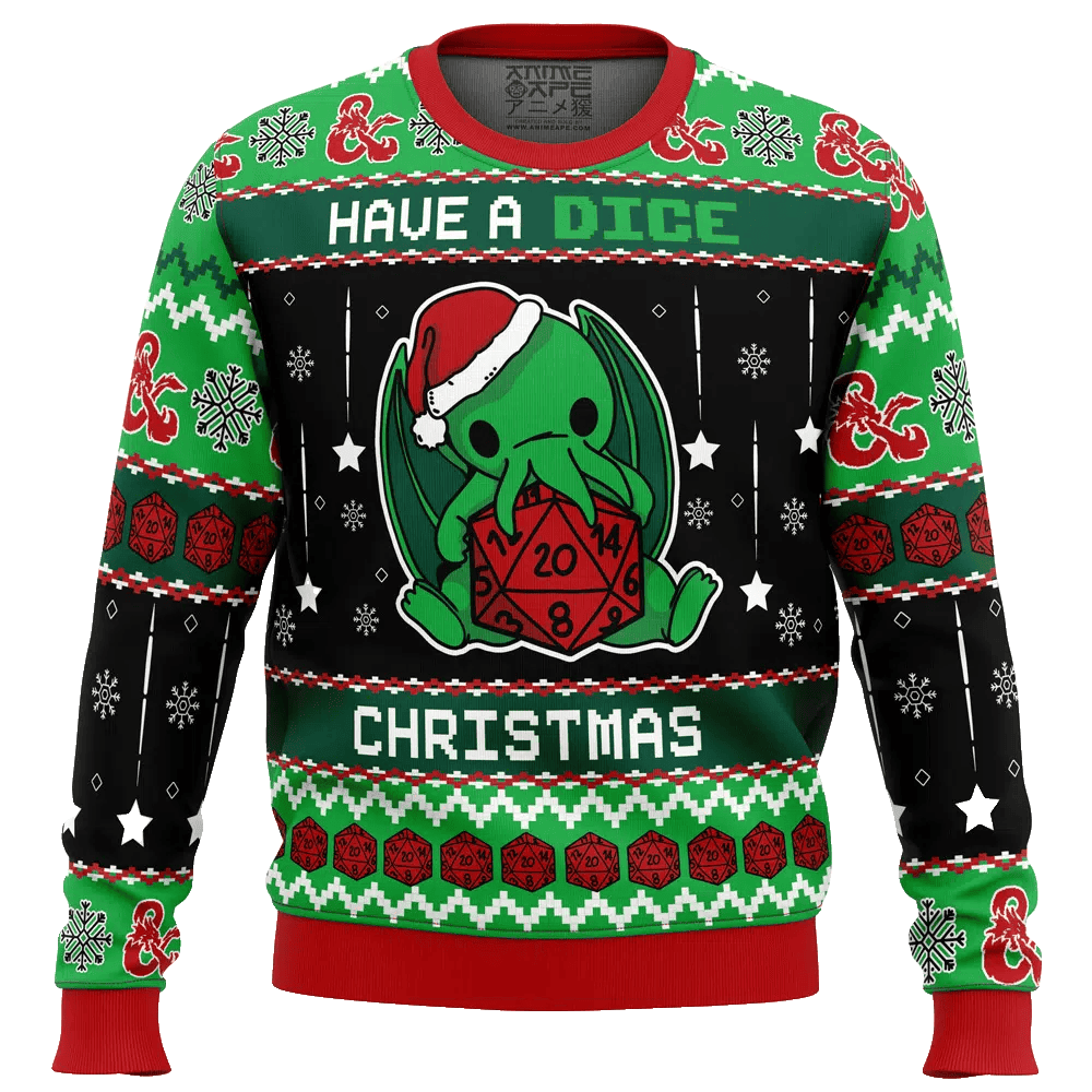 Cthulhu Have A Dice Dungeons & Dragon Ugly Christmas Sweater – Moonbestprint