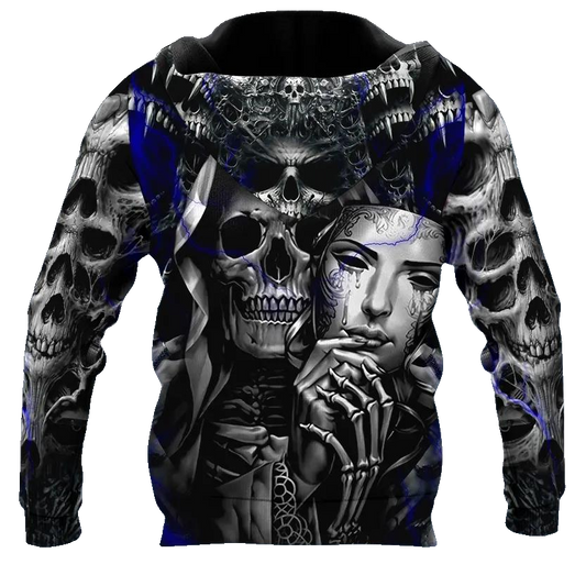 Creepy Grim Reaper With Mask Skull 3D All Over Print Hoodie -Moonbestprint