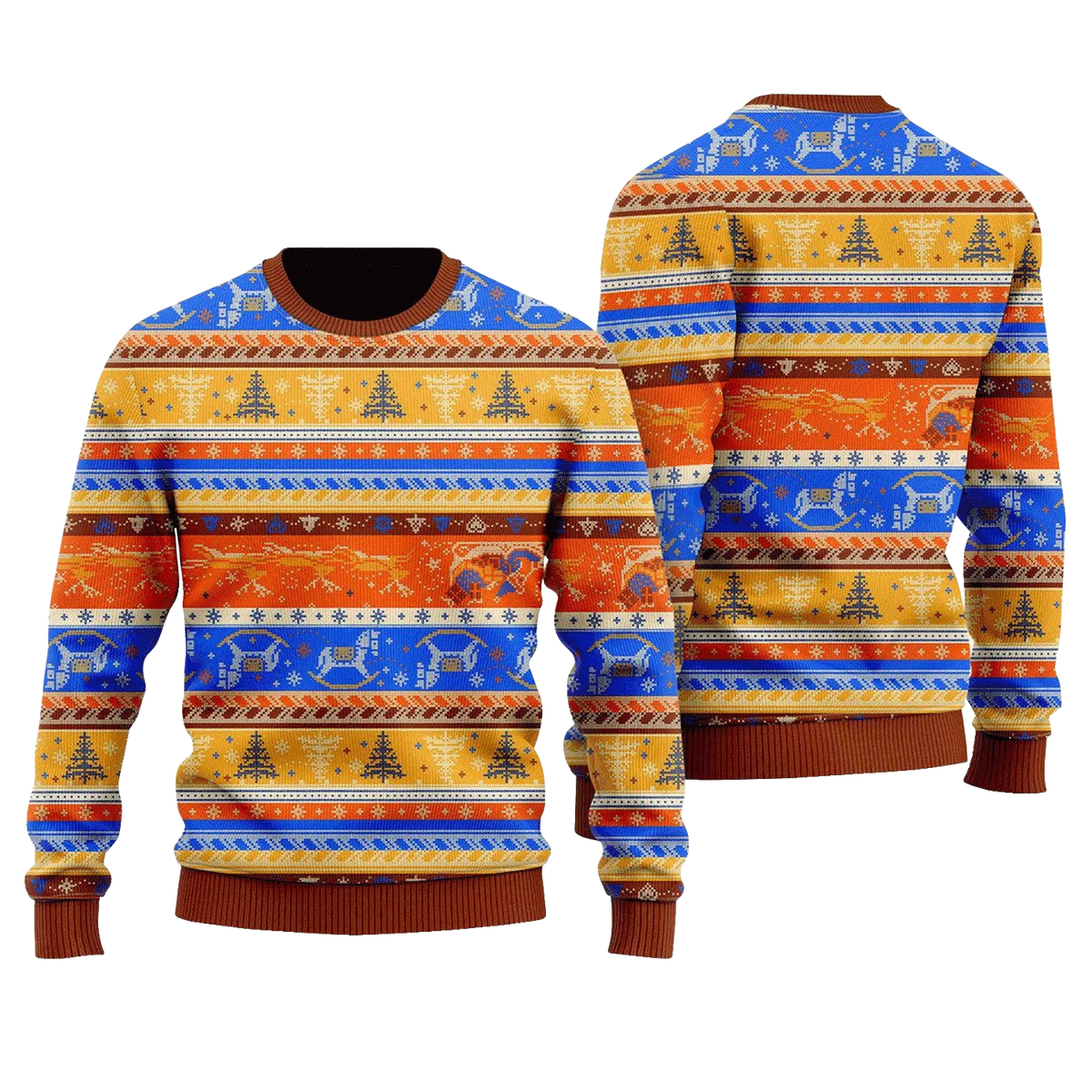 Crazy Light Up Xmas Pattern Ugly Christmas Sweater – Moonbestprint