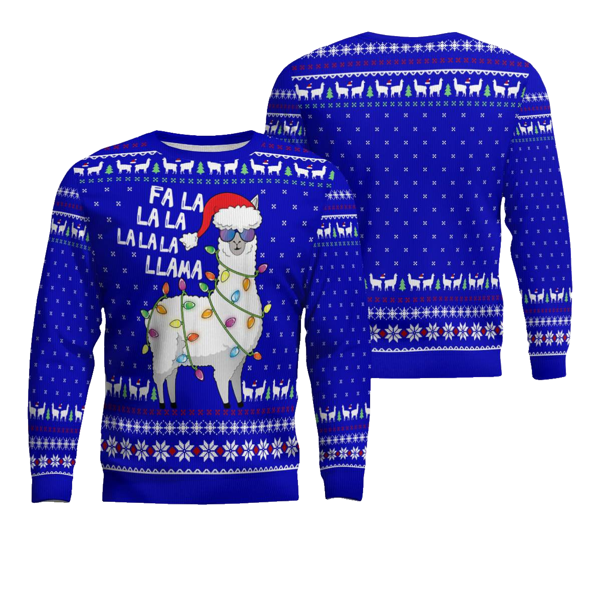 Cool Llama Ugly Christmas Sweater Green Blue – Moonbestprint