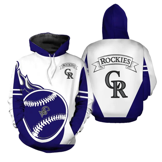 Colorado Rockies All Over Print Hoodies Flame Balls 3D MLB All Over Print Hoodie -Moonbestprint