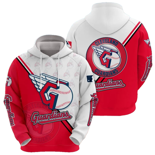 Cleveland Guardians Logo 3D MLB All Over Print Hoodie -Moonbestprint