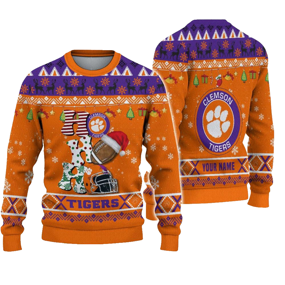 Clemson Tigers Football HO HO HO Ugly Christmas Sweater T-Shirt – Moonbestprint