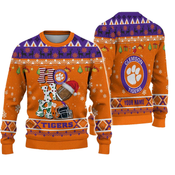 Clemson Tigers Football HO HO HO Ugly Christmas Sweater T-Shirt – Moonbestprint