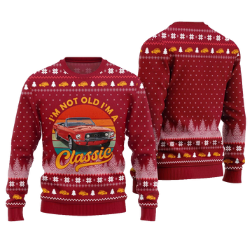 Classic Car I'm Not Old, I'm a Classic Ugly Christmas Sweater Red – Moonbestprint