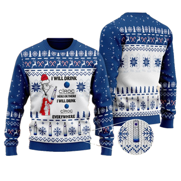 Ciroc Cat Hat Will Drink Everywhere Ugly Sweater – Moonbestprint