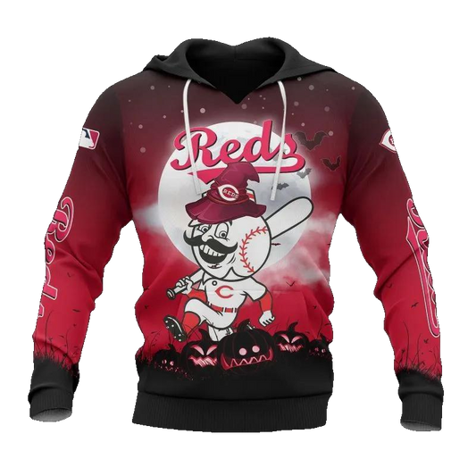 Cincinnati Reds Mascot MLB All Over Print Hoodie -Moonbestprint