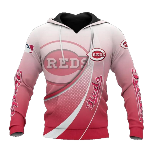 Cincinnati Reds Big Logo 3D MLB All Over Print Hoodie -Moonbestprint