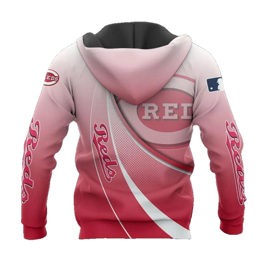 Cincinnati Reds Big Logo 3D MLB All Over Print Hoodie -Moonbestprint