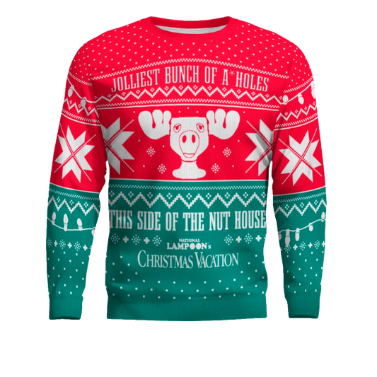 Christmas Vacation Jolliest Bunch of A*Holes Red and Green Ugly Christmas Sweater – Moonbestprint