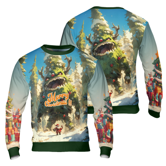 Christmas Tree Monster Ugly Sweater, Santa Merry Christmas Sweater – Moonbestprint