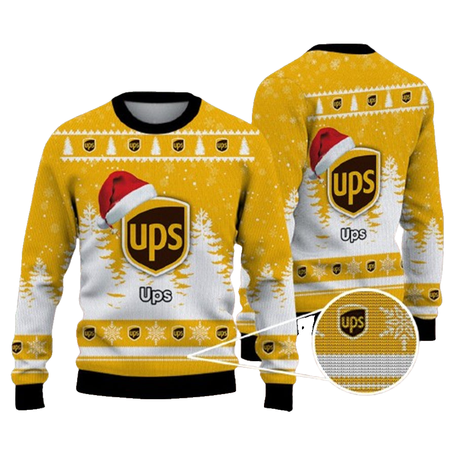 Christmas Funny Santa Claus Ups Logo Ugly Christmas Sweater – Moonbestprint