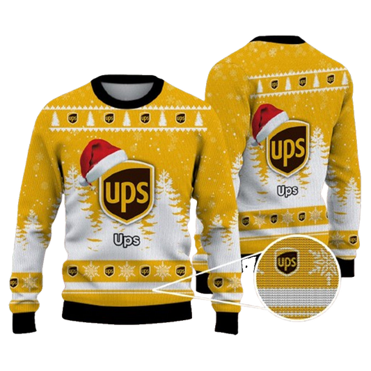 Christmas Funny Santa Claus Ups Logo Ugly Christmas Sweater – Moonbestprint