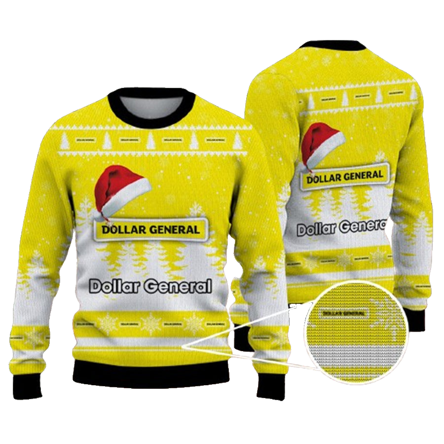 Christmas Funny Santa Claus Dollar General Logo Ugly Christmas Sweater – Moonbestprint