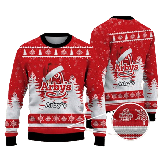 Christmas Funny Santa Claus Arbys Logo Ugly Christmas Sweater – Moonbestprint