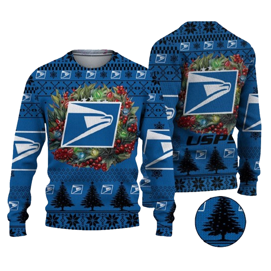 Christmas 2024 Usps Logo Ugly Christmas Sweater – Moonbestprint