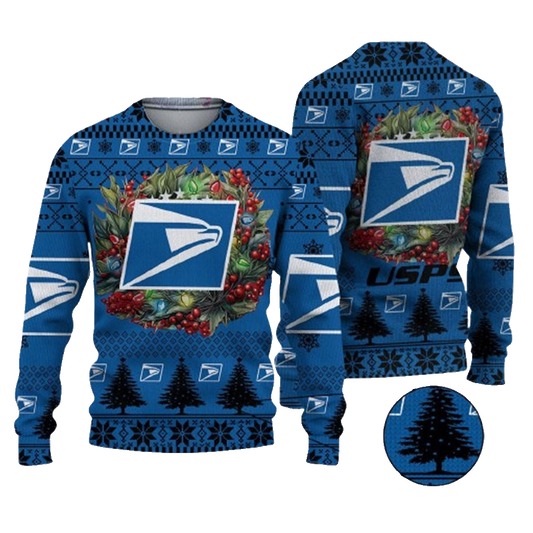 Christmas 2024 Usps Logo Ugly Christmas Sweater – Moonbestprint