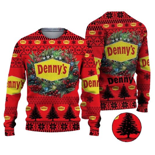 Christmas 2024 Dennys Logo Ugly Christmas Sweater – Moonbestprint