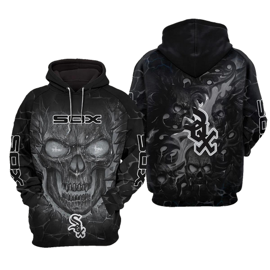 Chicago White Sox Lava Skull 3D MLB All Over Print Hoodie -Moonbestprint