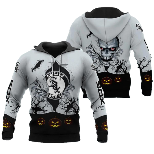 Chicago White Sox Halloween 3D MLB All Over Print Hoodie -Moonbestprint