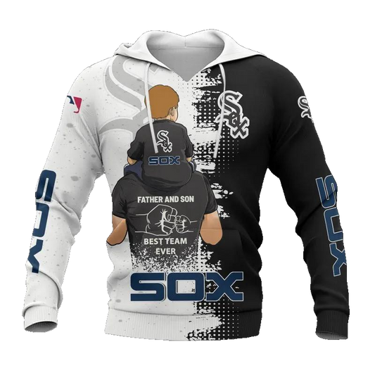 Chicago White Sox Dad And Son MLB All Over Print Hoodie -Moonbestprint