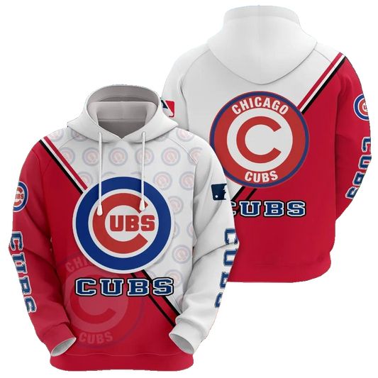 Chicago Cubs Logo 3D MLB All Over Print Hoodie -Moonbestprint