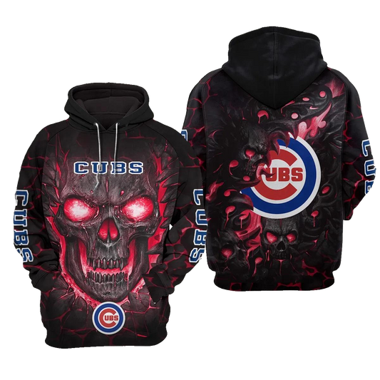 Chicago Cubs Lava Skull 3D MLB All Over Print Hoodie -Moonbestprint