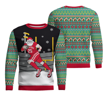 Celebrate Football Santa Ugly Christmas Sweater – Moonbestprint