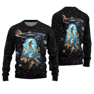Cats in Space Ugly Christmas Sweater - Moonbestprint
