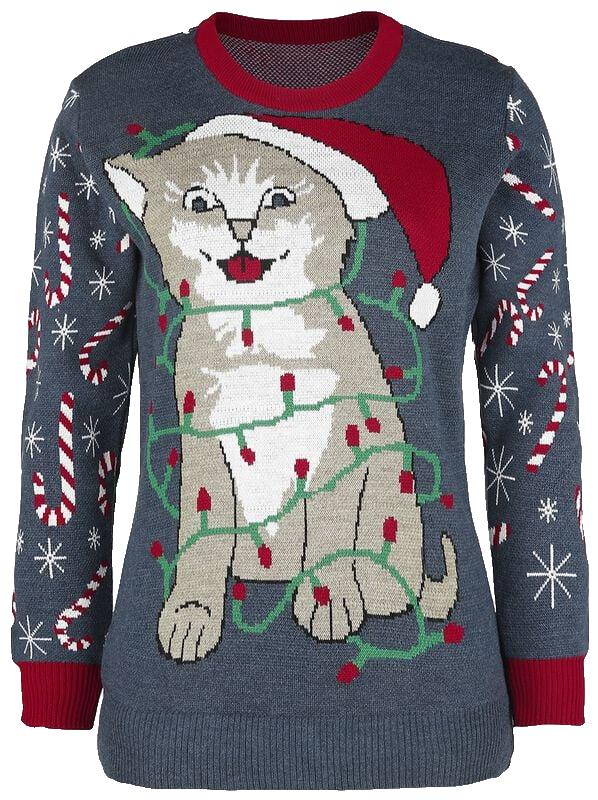 Cat Wrapped In Lights Ugly Christmas Sweater – Moonbestprint