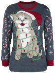 Cat Wrapped In Lights Ugly Christmas Sweater – Moonbestprint