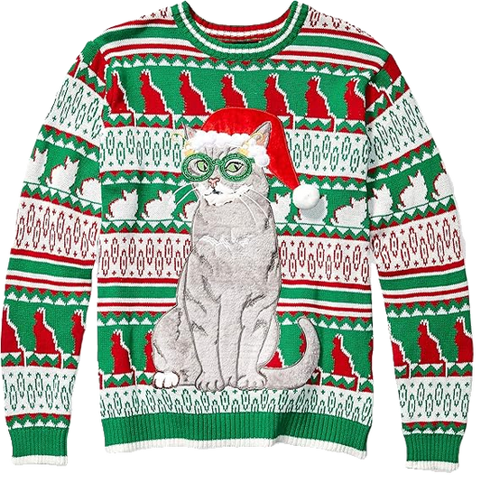 Cat Santa Christmas Ugly Sweater – Moonbestprint