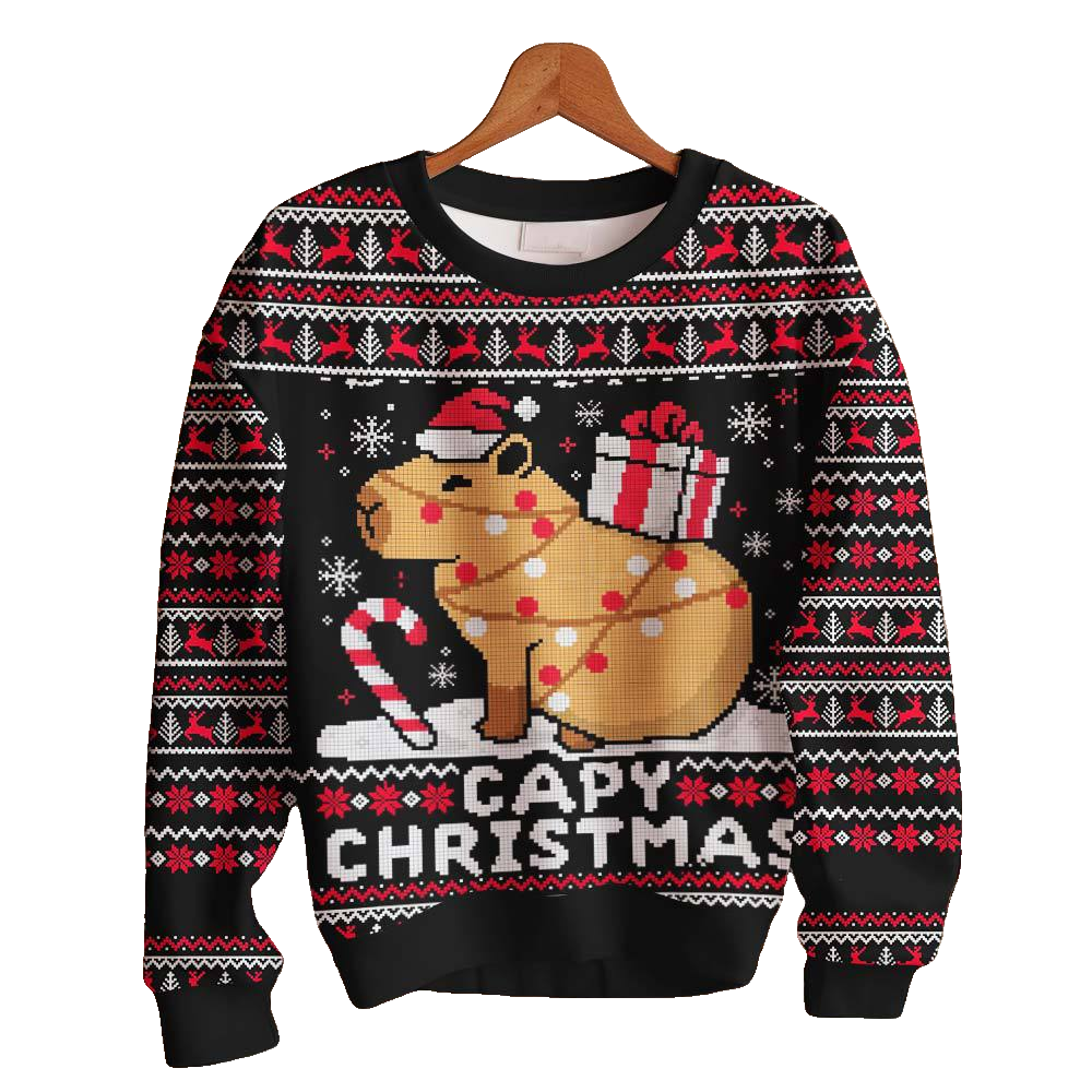 Capybara Ugly Christmas Sweater – Moonbestprint