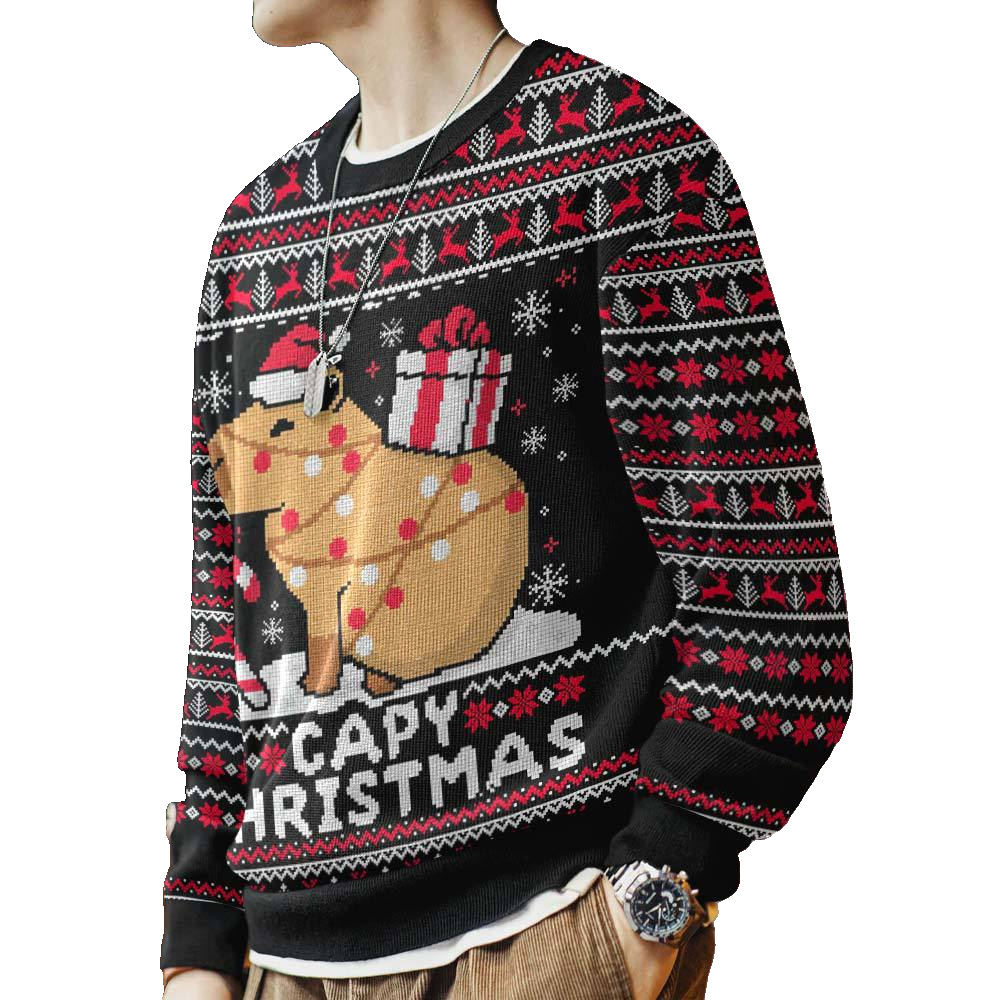 Capybara Ugly Christmas Sweater – Moonbestprint