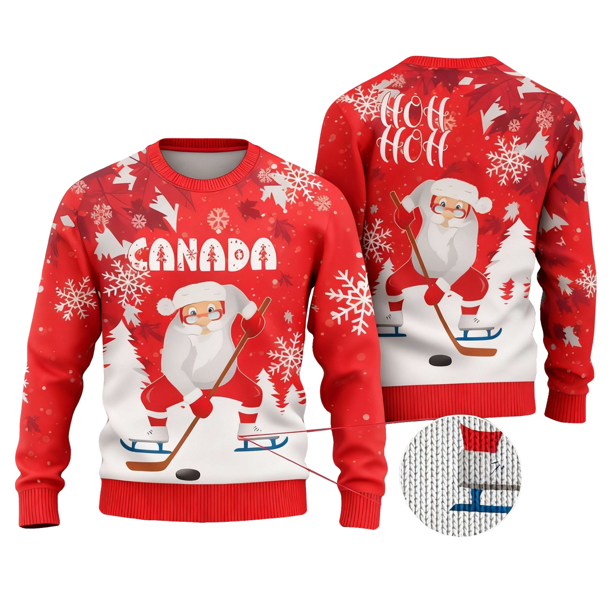 Canada Santa Play Hockey Ugly Christmas Sweater 2025 – Moonbestprint