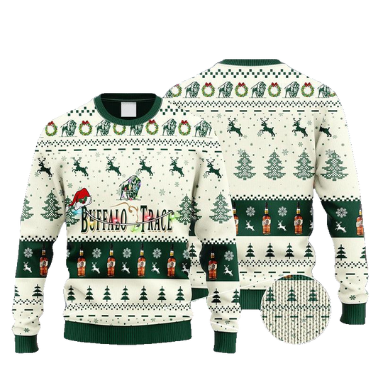 Buffalo Trace Bourbon Reindeer Snowy Night Ugly Sweater – Moonbestprint