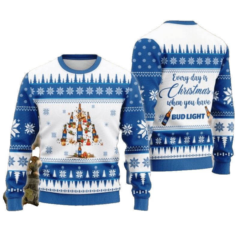 Bud Light Christmas Tree Ugly Sweater – Moonbestprint